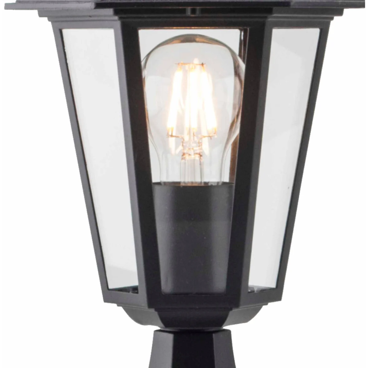 Eversham Outdoor Post Light - Matt Black And Clear Glass – image 3