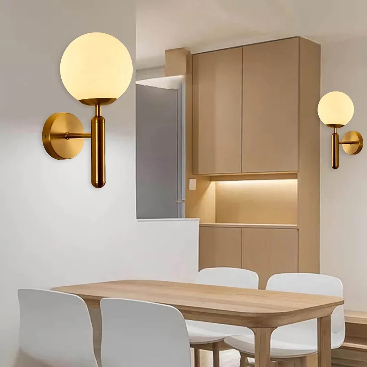 Wall Light Gold Sconce Globe E27 - Gold – image 2