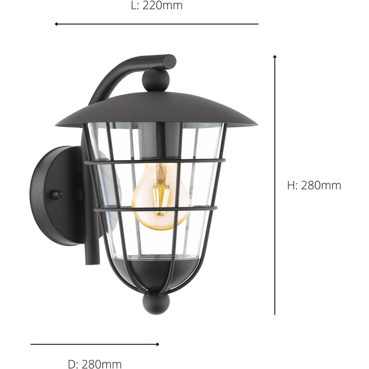 EGLO PULFERO Black Lantern Wall Light - Black – image 3