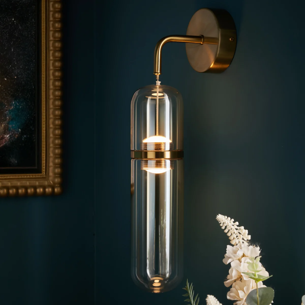 Visconte Bjorn LED Glass Wall Light - Satin Brass – image 5
