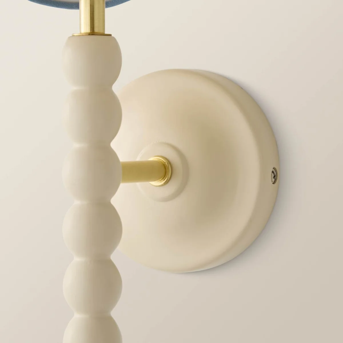 Bobbin Cream Wall Light with Trim Scallop Shade - Powder Blue / 19cm – image 6