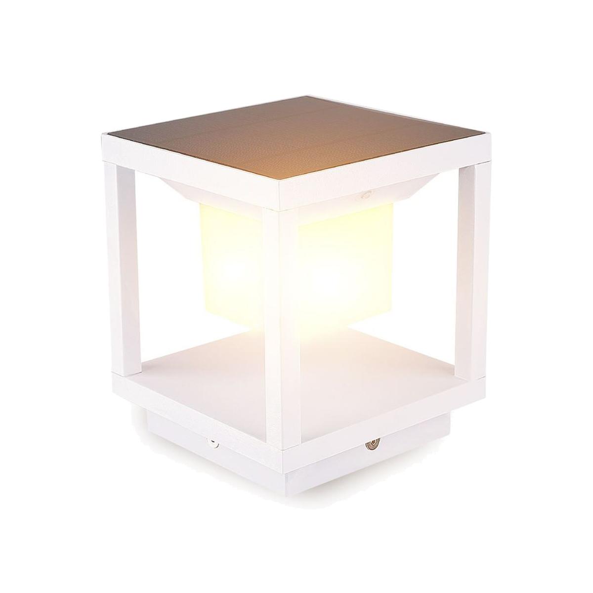 V-TAC LED Solar Pillar Light White - White
