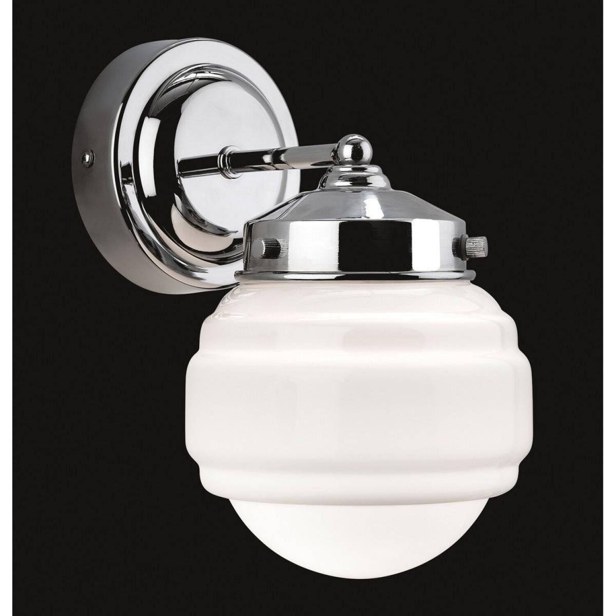 Art 1 Light Bathroom Indoor Wall Light Chrome IP44 E27 - Chrome – image 3