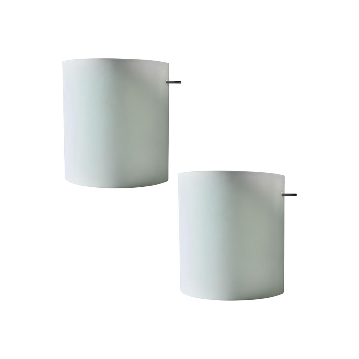 Pair Of Vanna White Glass Curved Wall Lights - White – image 1