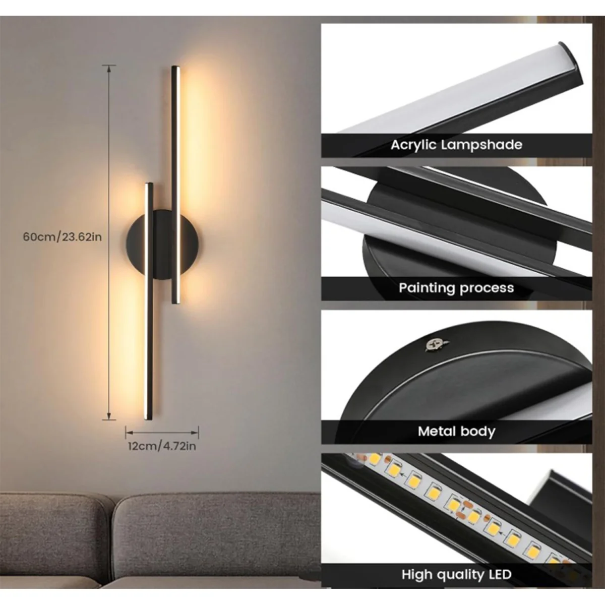Wall Light Black Light Indoor - Black – image 2