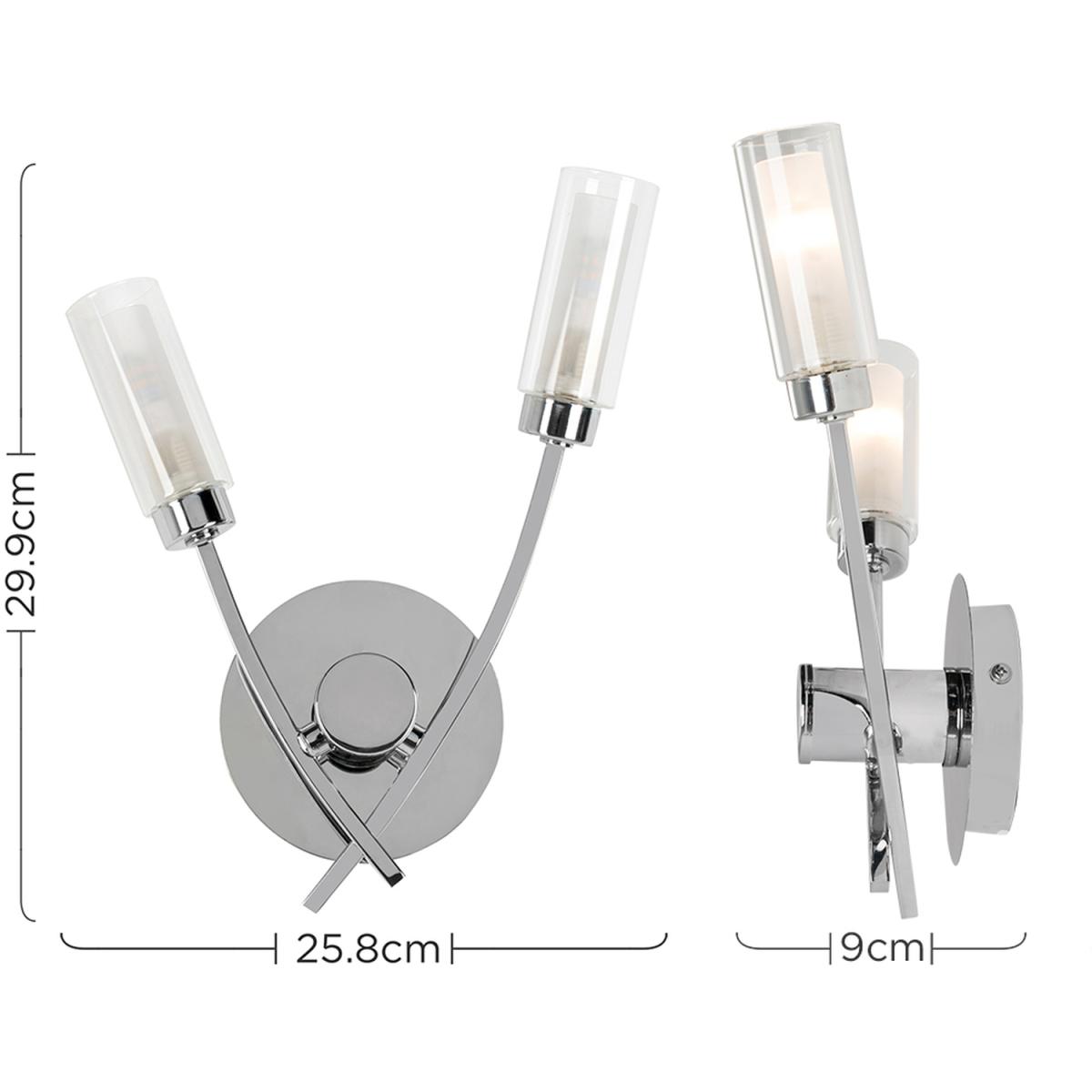 Claudia Twin 2 Way Silver Indoor Wall Light - Silver – image 2