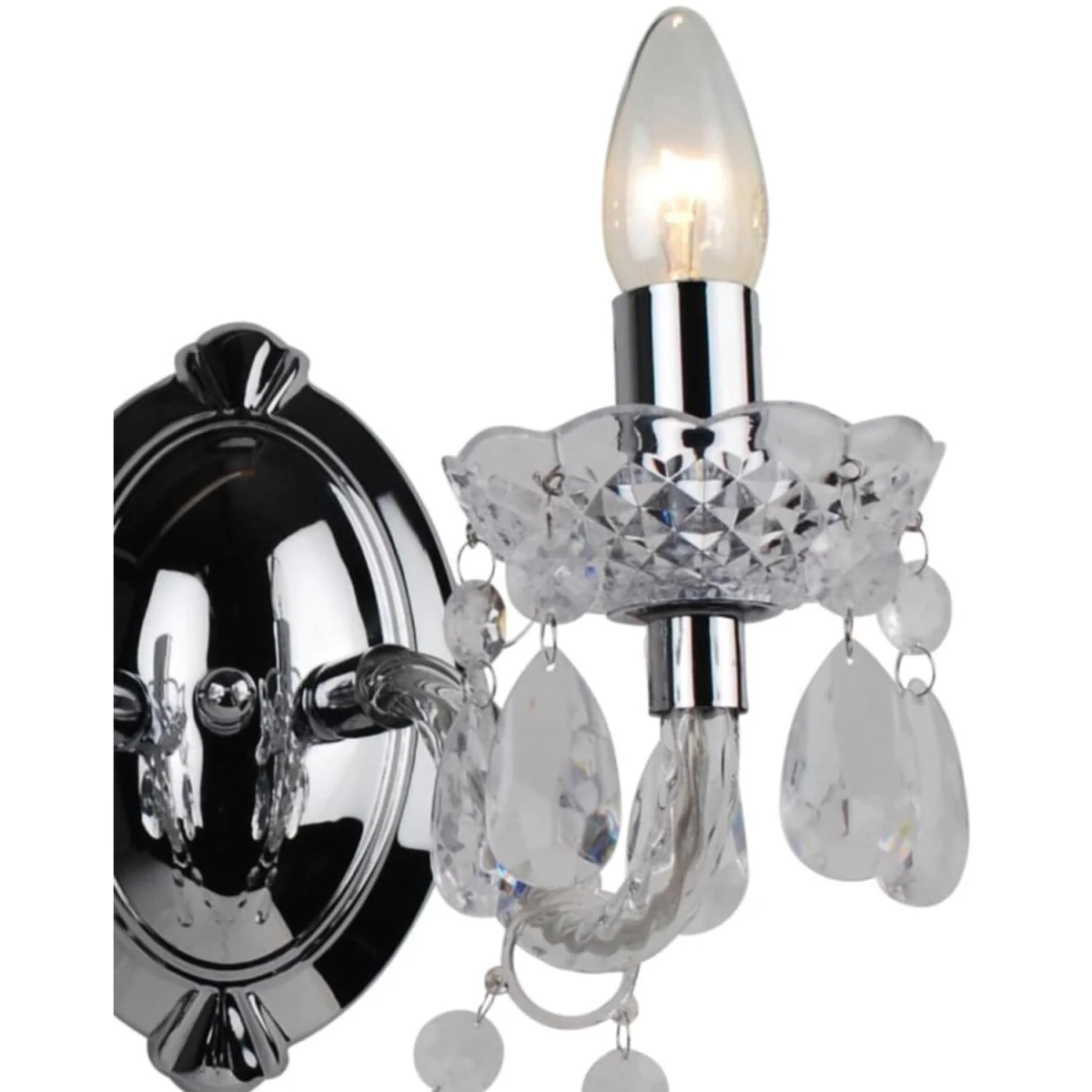 Set Of 2 Clear And Chrome Marie Therese Style 2 X 40w Wall Light - Clear – image 5