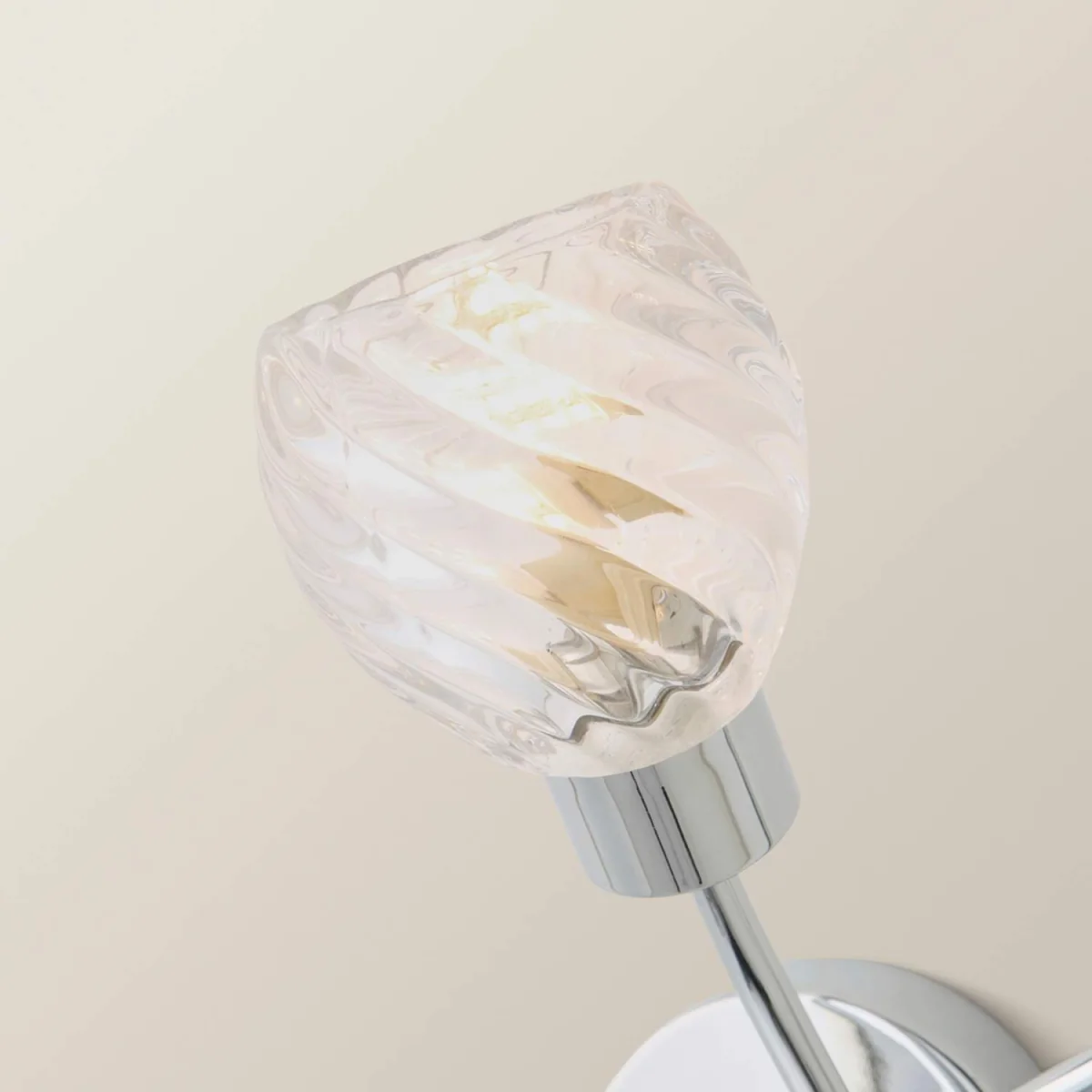 Reyka Chrome 2 Way Wall Light with Crystal Glass Shades - Chrome / 1.44kg / 3W / 0 – image 5