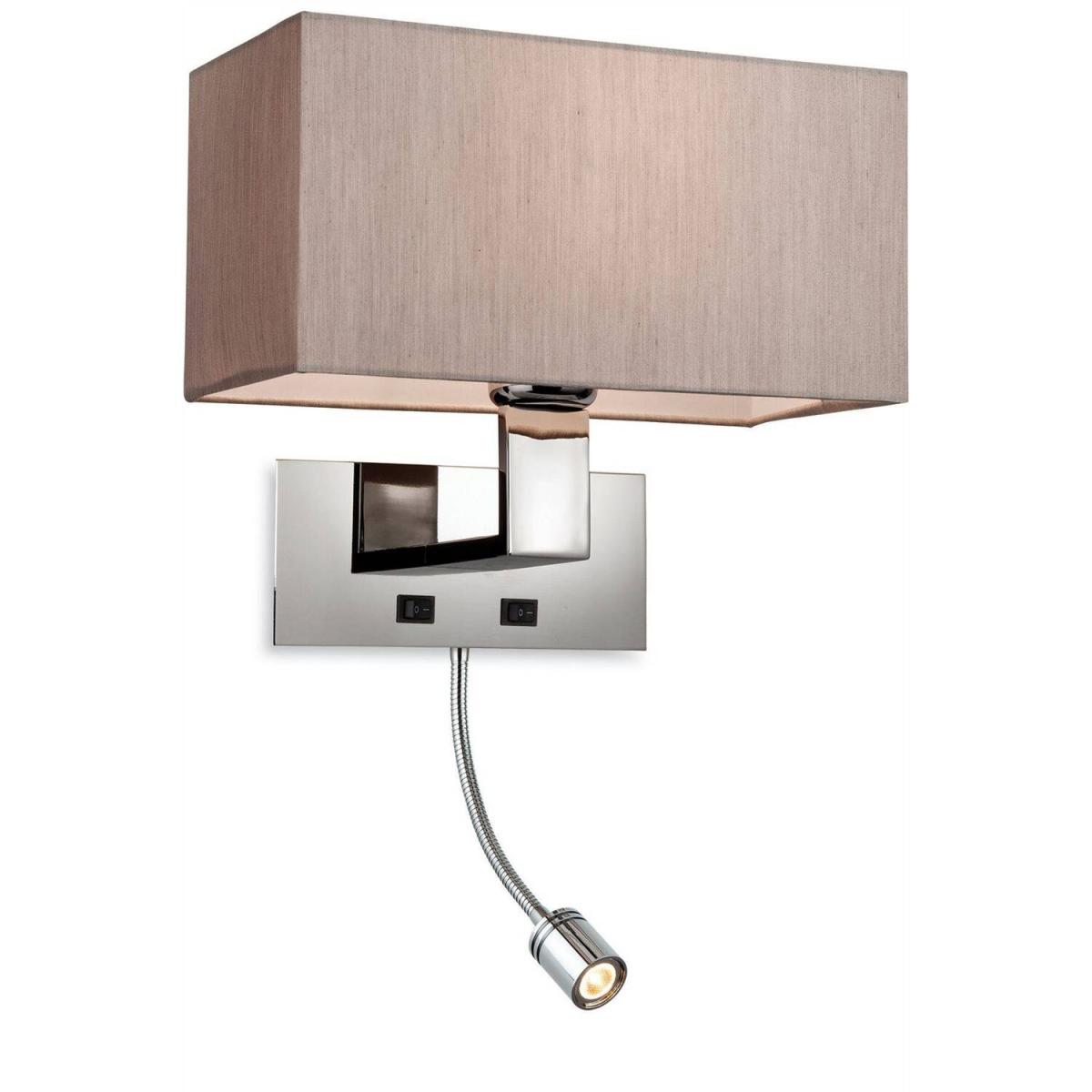 Prince 1 Light 2 Light Switched Indoor Wall Light Polished Stainless Steel - Black – image 2
