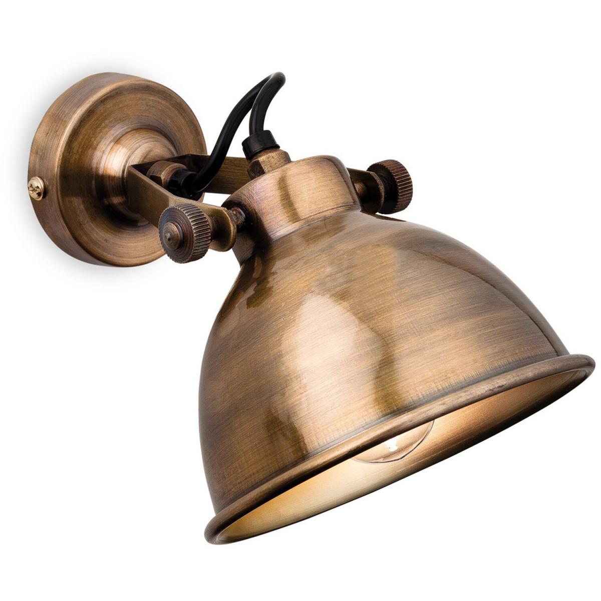 Mantis 1 Light Indoor Dome Wall Light Antique Brass E14 - Antique Brass – image 2