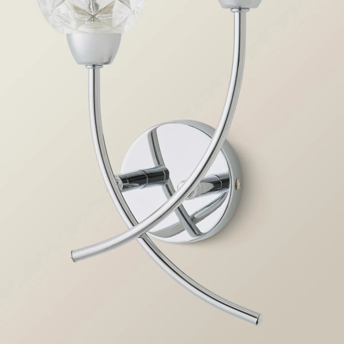 Astley Chrome 2 Way Wall Light with Swirl Effect Shades / No - Chrome / 14W / 2 – image 4