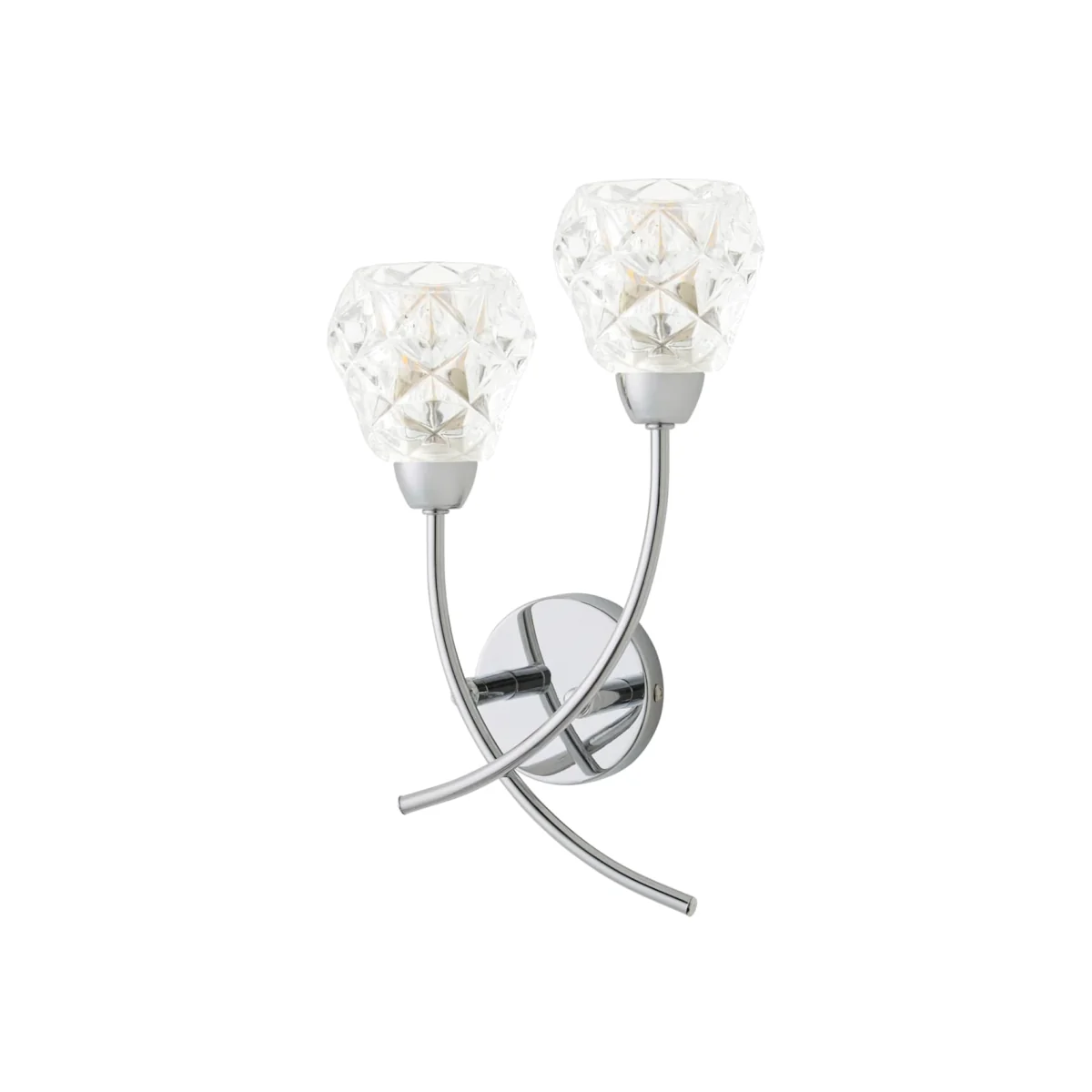Astley Chrome 2 Way Wall Light with Swirl Effect Shades / No - Chrome / 14W / 2 – image 1