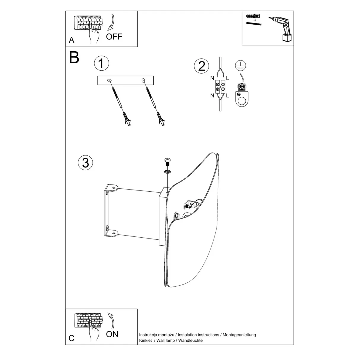 Wall lamp TILA 30 black - white – image 8
