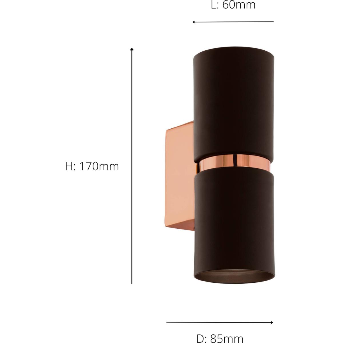 EGLO Passa LED BrownCopper Up-and-Down Wall Light - Brown, copper – image 3