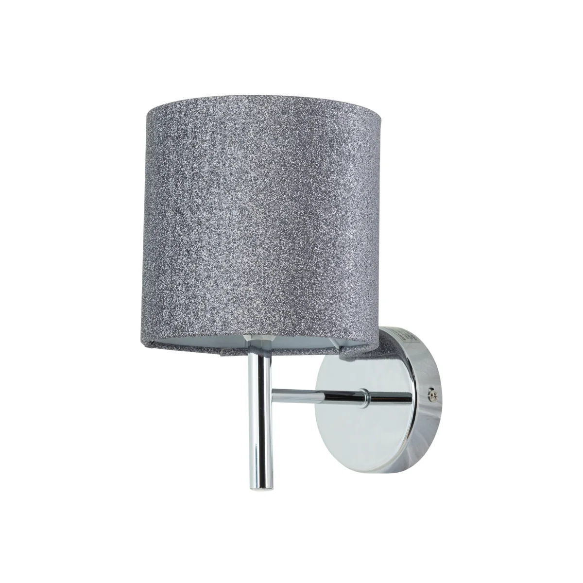 Brea Chrome Wall Light With Silvery Glitter Shade - Chrome & Silver – image 1
