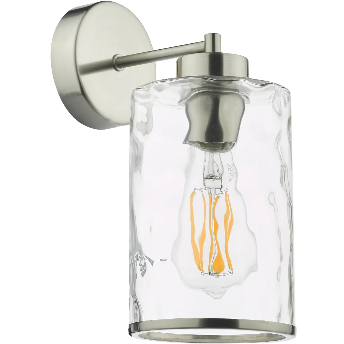 Olsen Wall Light Satin Chrome Dimple Glass – image 2