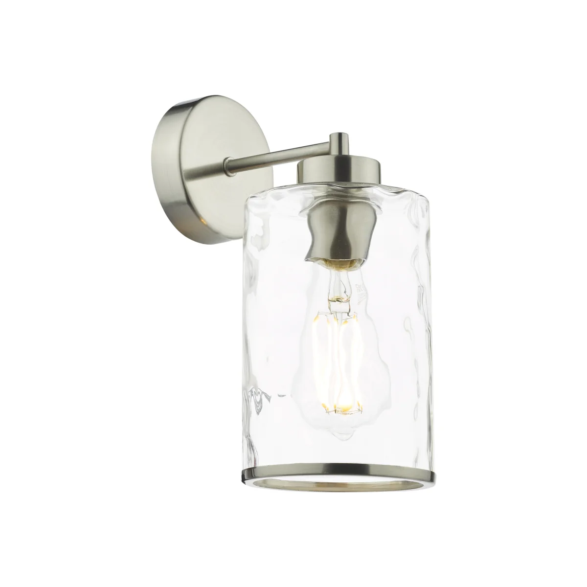 Olsen Wall Light Satin Chrome Dimple Glass – image 1