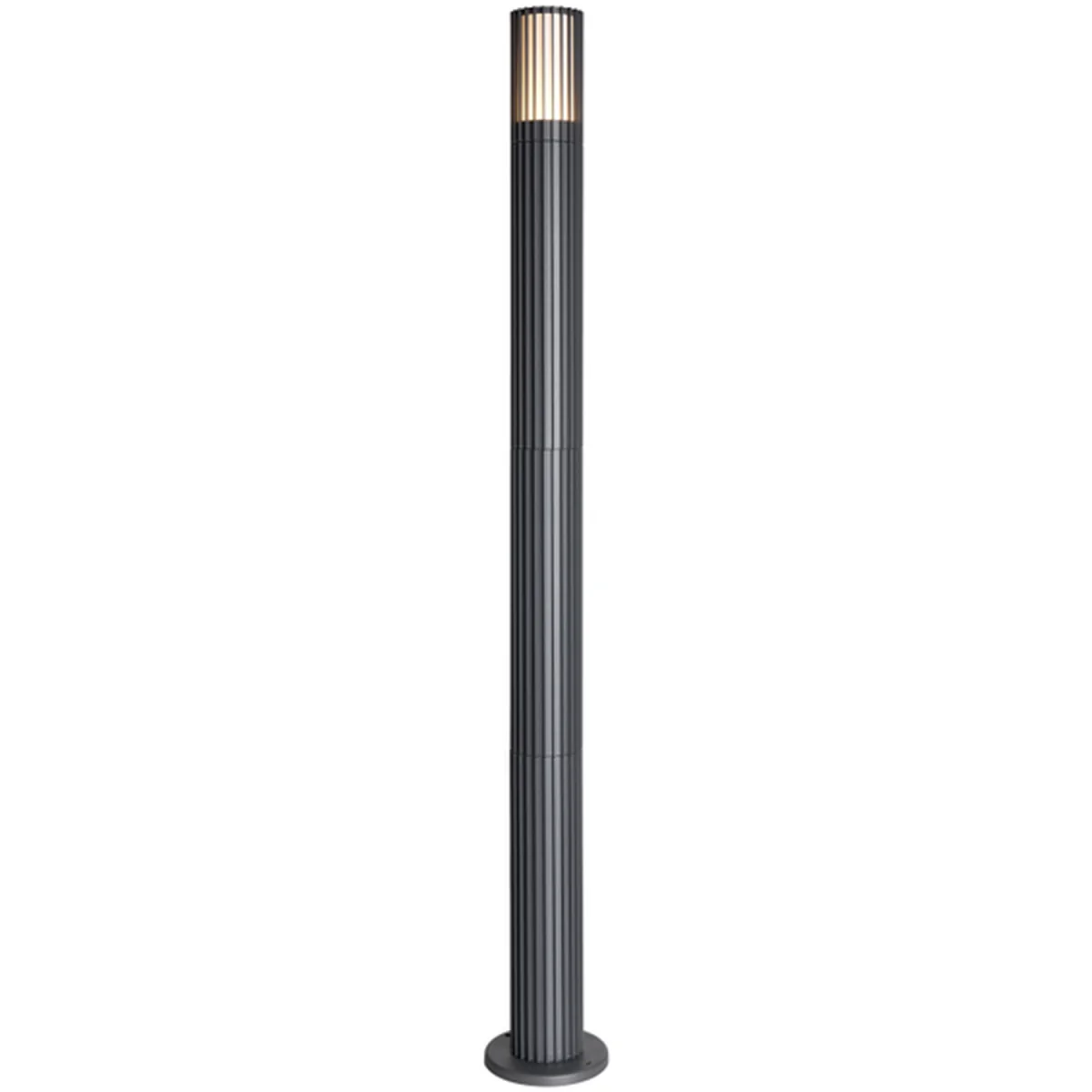 LILLY Ribbed GU10 Outdoor Bollard Post Light IP44 - Anthracite Dark Grey – image 3