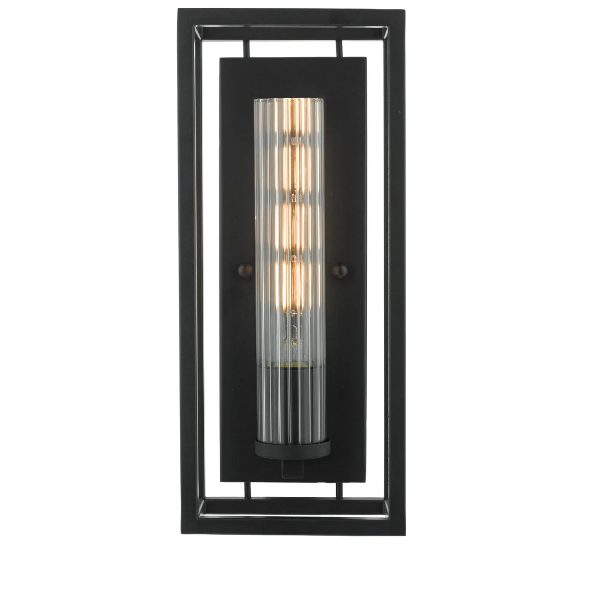 Felipe Wall Light Black Ribbed Glass – image 3