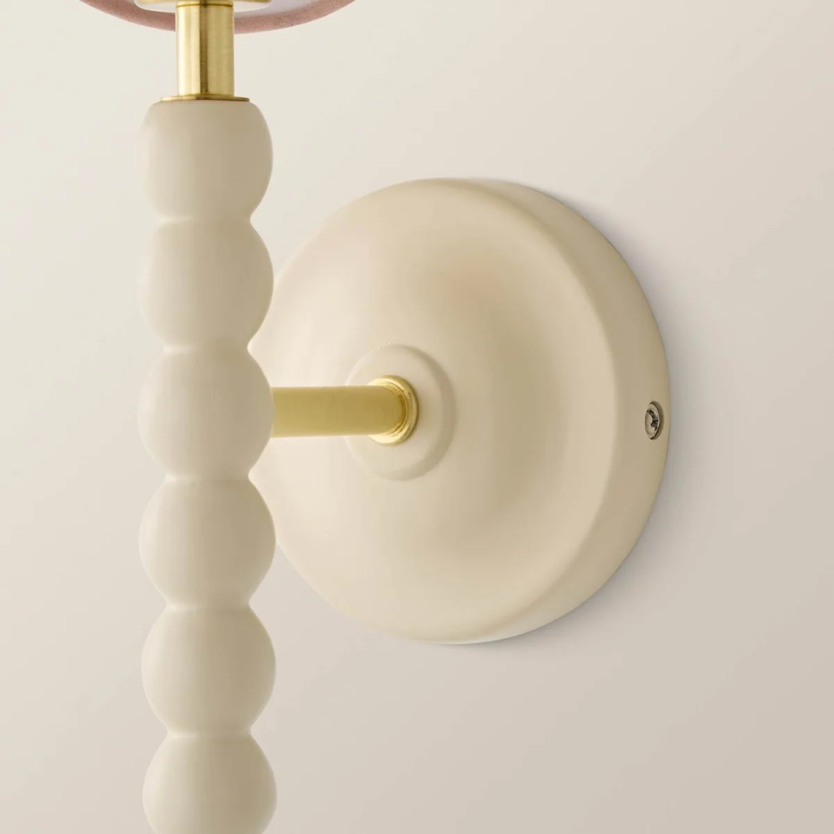 Bobbin Cream Wall Light with Trim Scallop Shade - Rose Pink / 11cm – image 5