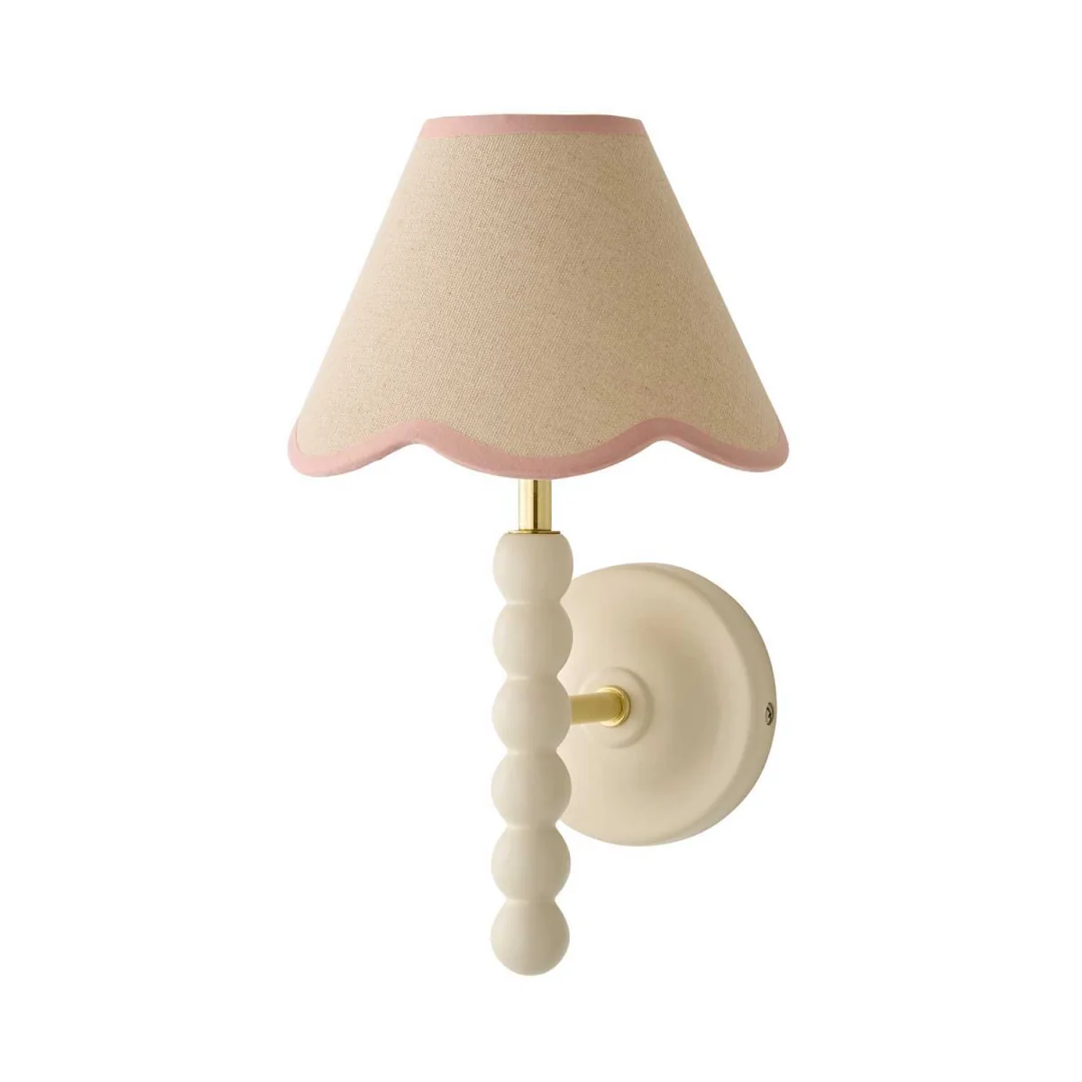 Bobbin Cream Wall Light with Trim Scallop Shade - Rose Pink / 11cm – image 6