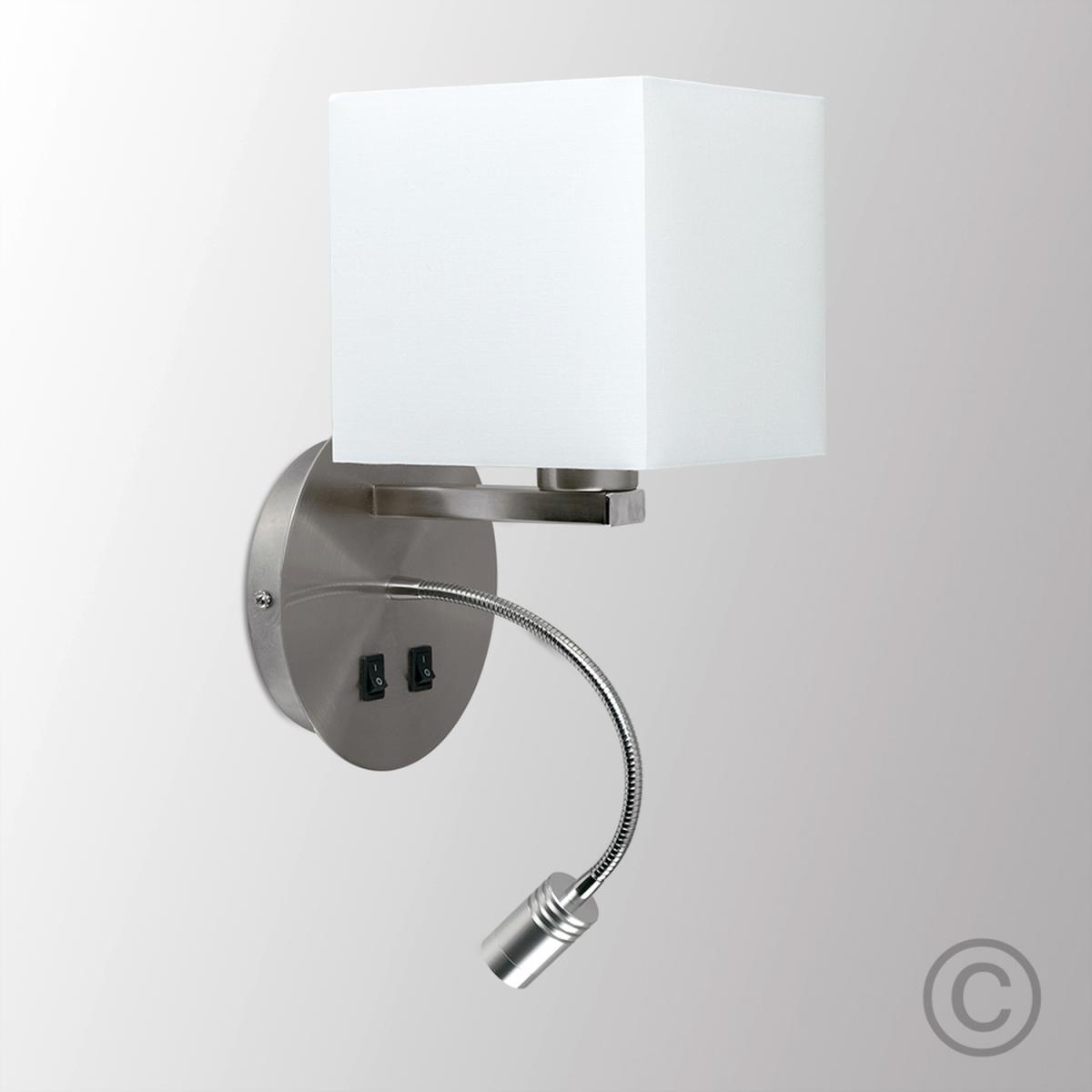 Modern Brushed Chrome Adjustable LED Reading Lamp Wall Light - Silver – image 2