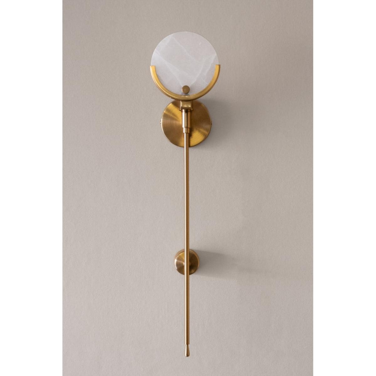 Marble Disc & Brass Wall Light – image 2