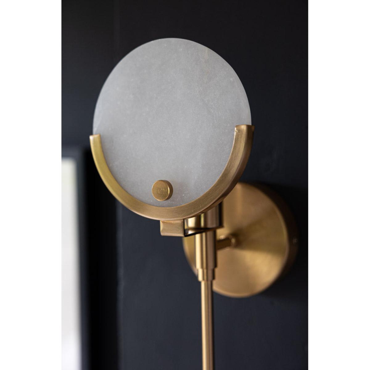 Marble Disc & Brass Wall Light – image 4
