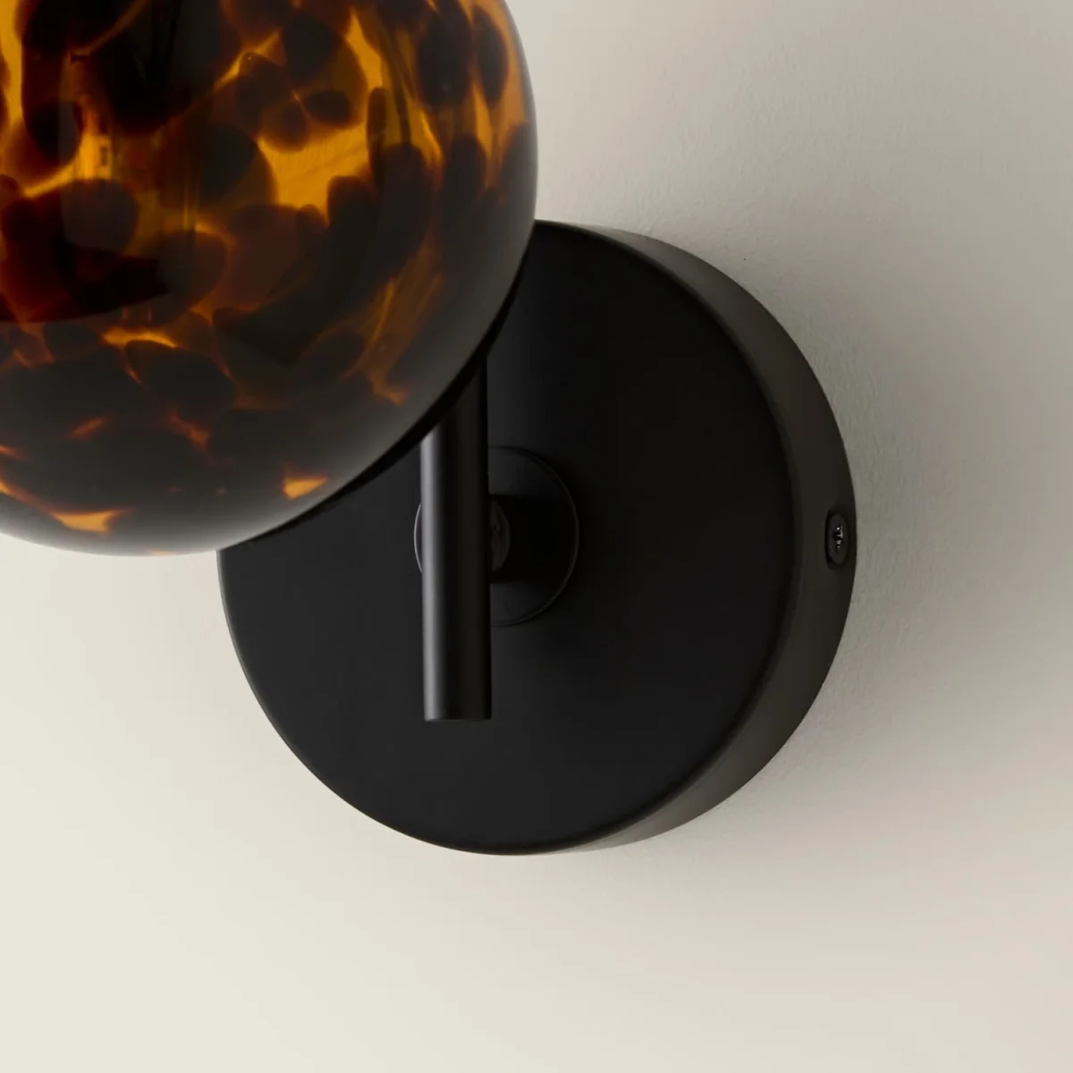 Chiara Matte Black Leopard Print Glass Globe Wall Light - Matte Black – image 5