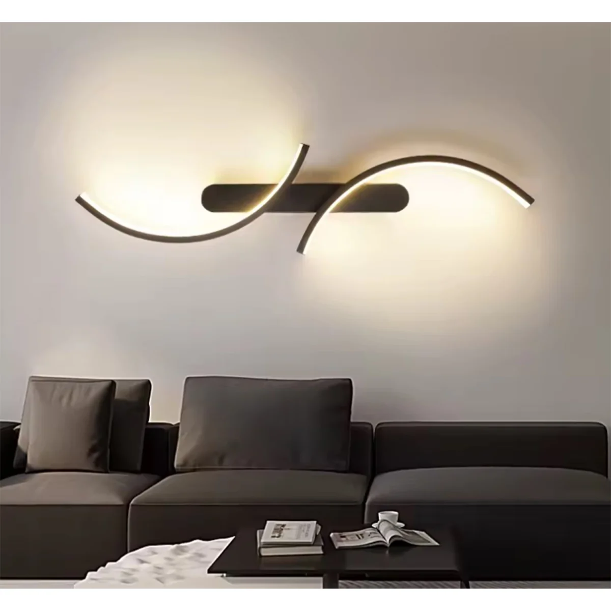Wall Light Black Curved Design - Black – image 3