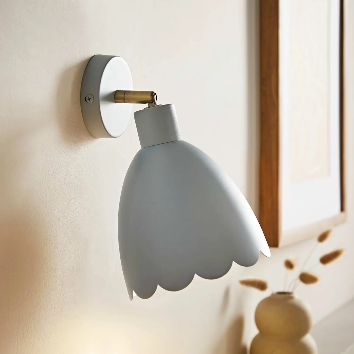 Millie Scallop Adjustable Wall Light - Powder Blue / 0.35kg / Plastic – image 2