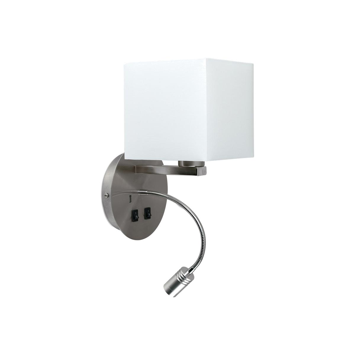 Solara USB Silver Indoor Wall Light - Silver – image 1