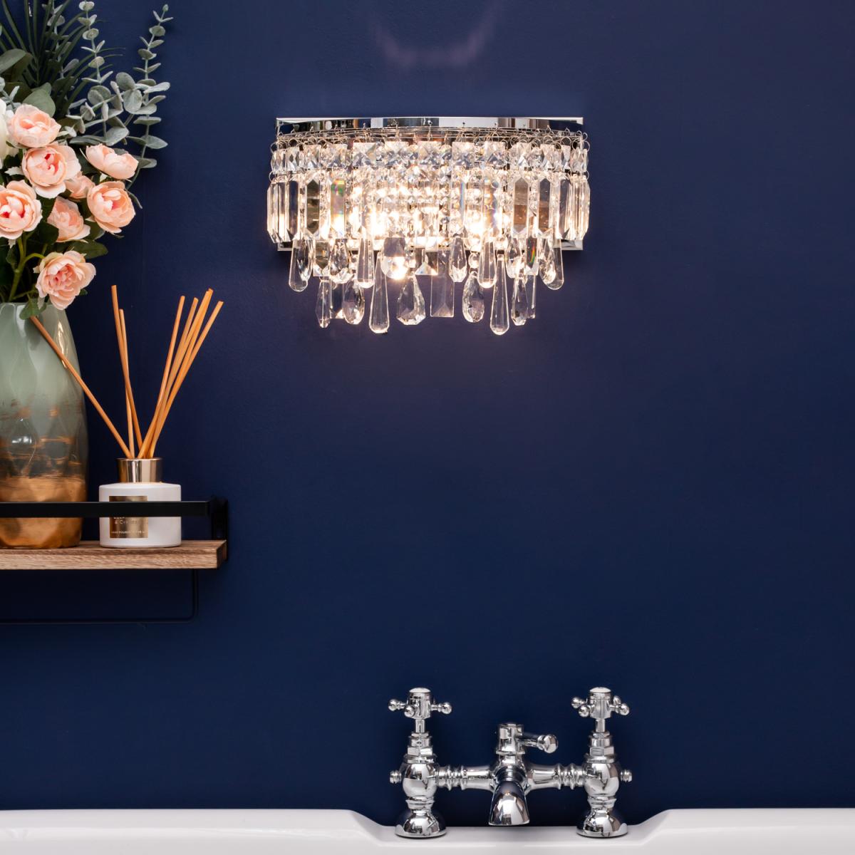 Brona 2 Light Bathroom Wall Light - Chrome – image 5