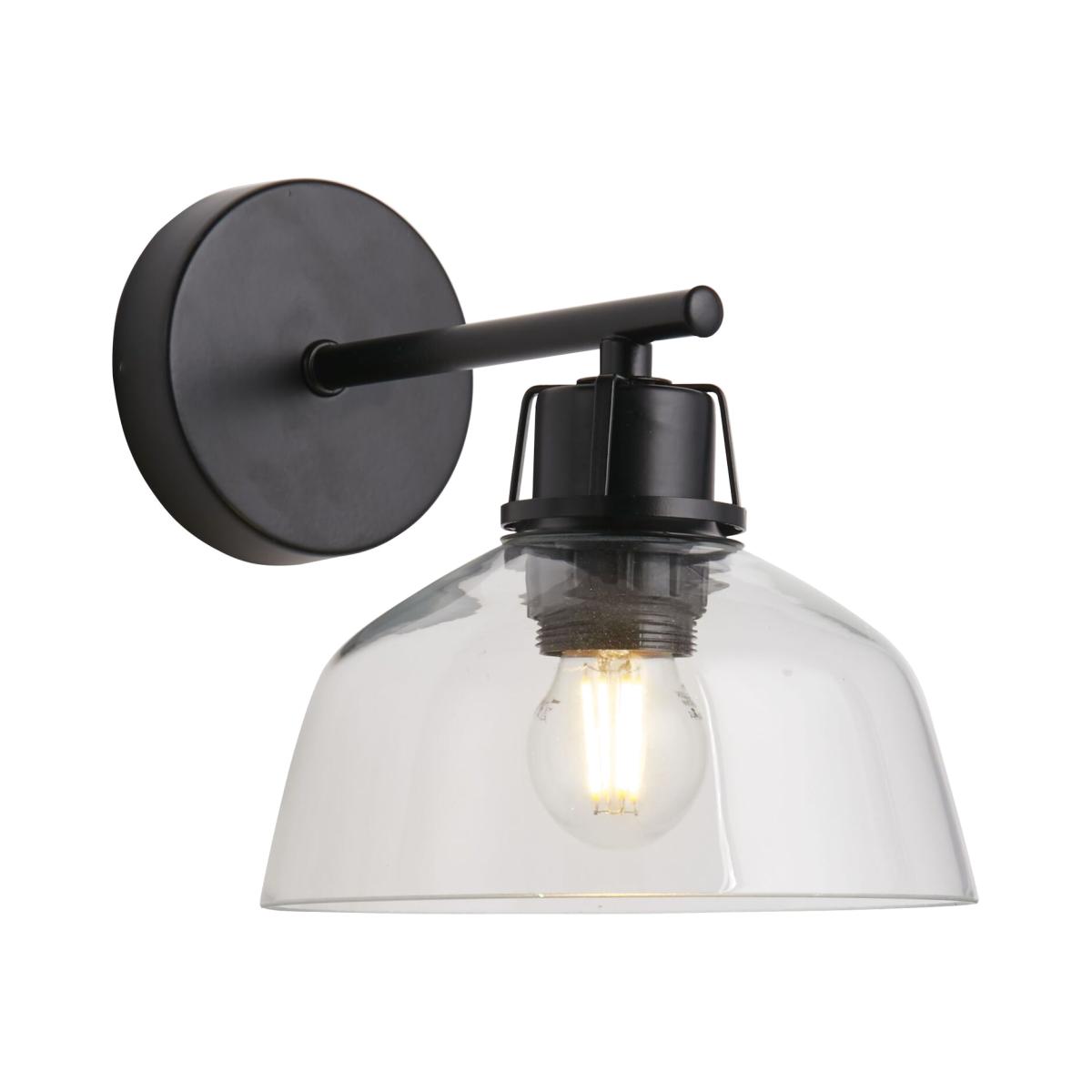 Simple Glass Dome Wall Light - Black – image 1
