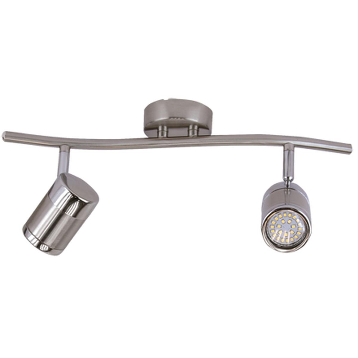 CGC HONOR Two Head Polished and Satin Chrome Wall Ceiling Bar Spotlight - satin chrome – image 2
