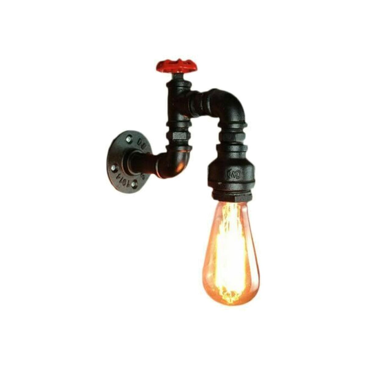 Retro Look Industrial Wall Lamp Set - Black