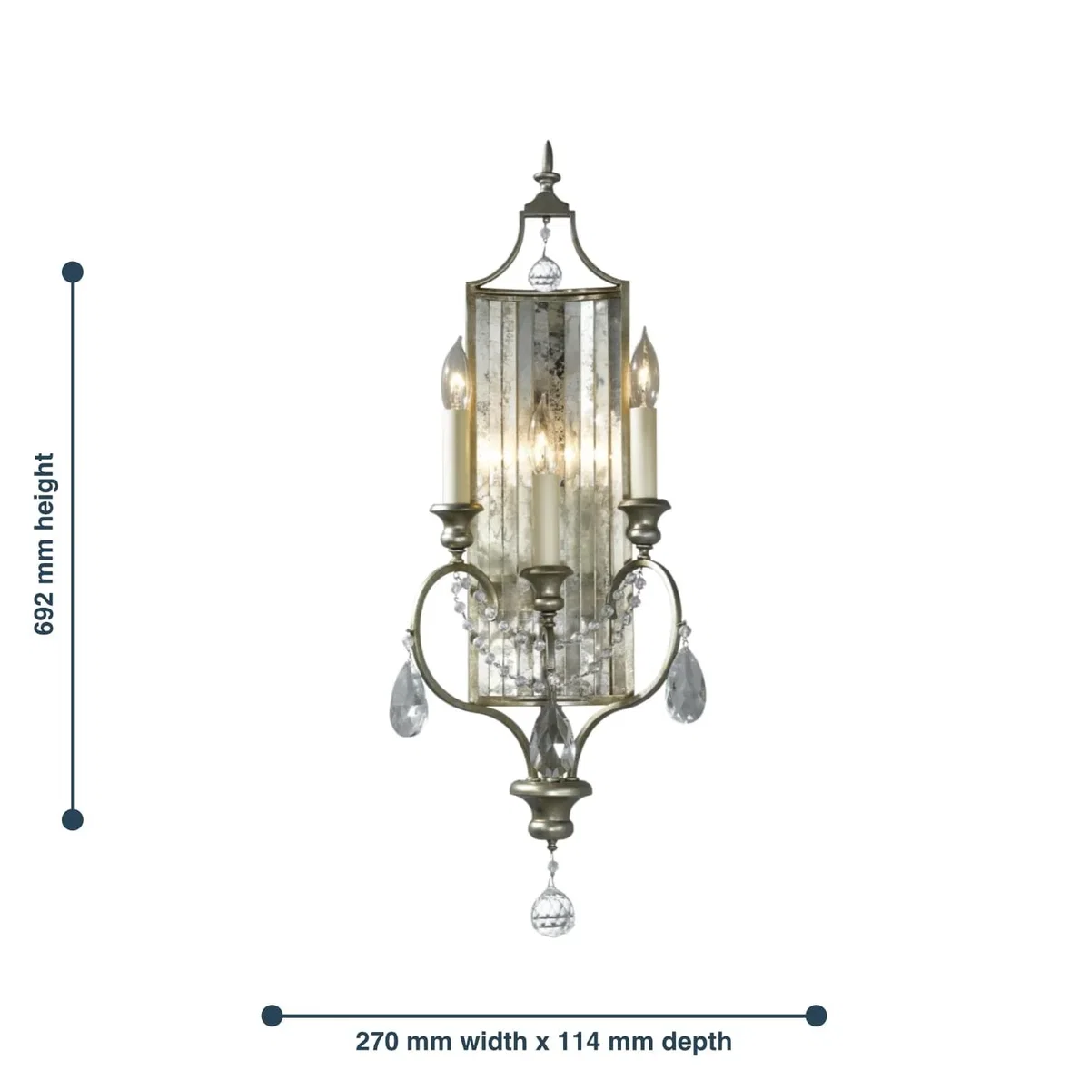 Elstead Lighting Gianna Wall Light Silver - Silver – image 2