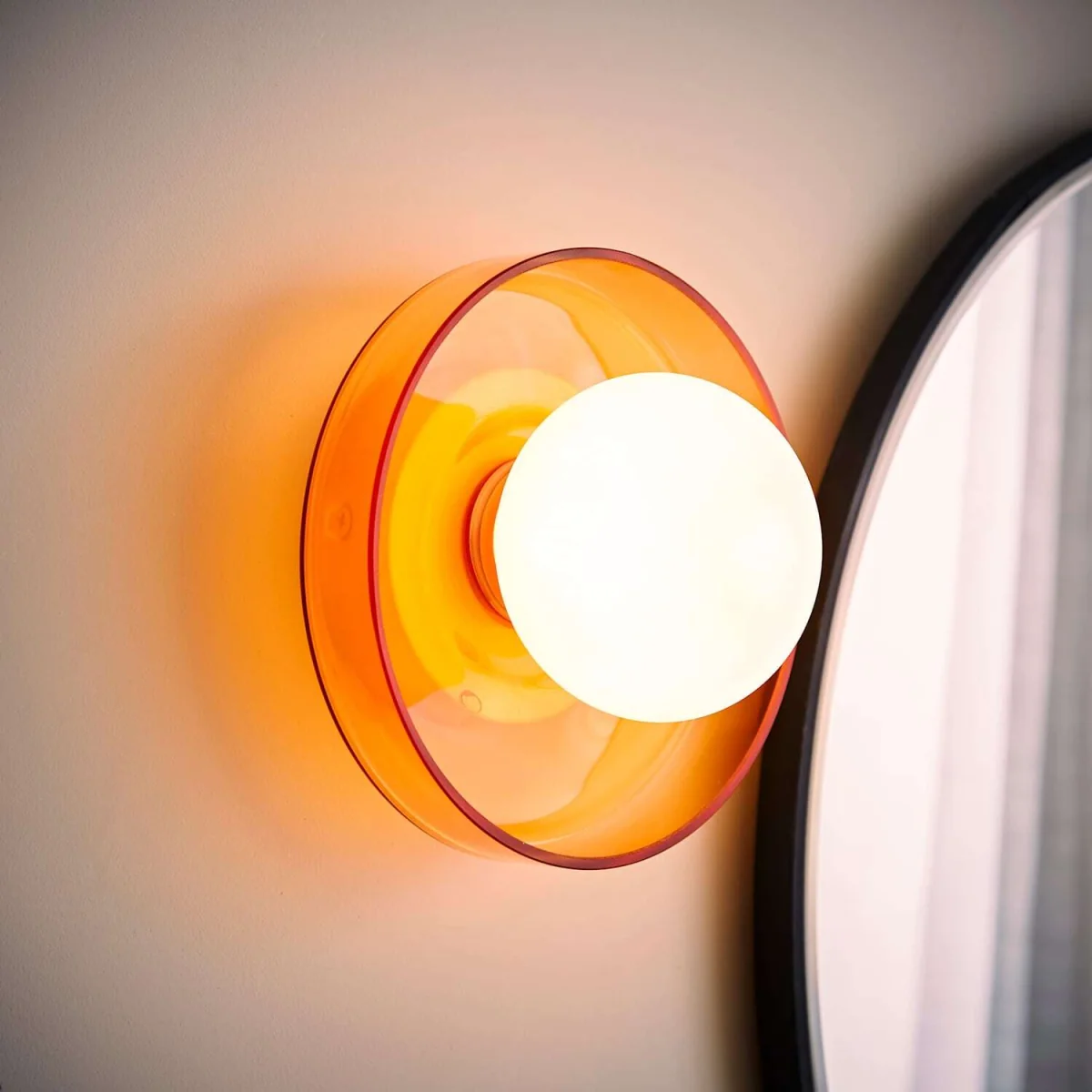 Newbury Glass Plate with Globe Shade IP44 Bathroom Wall Light - Amber / 25cm / 0.46kg / 0 – image 4