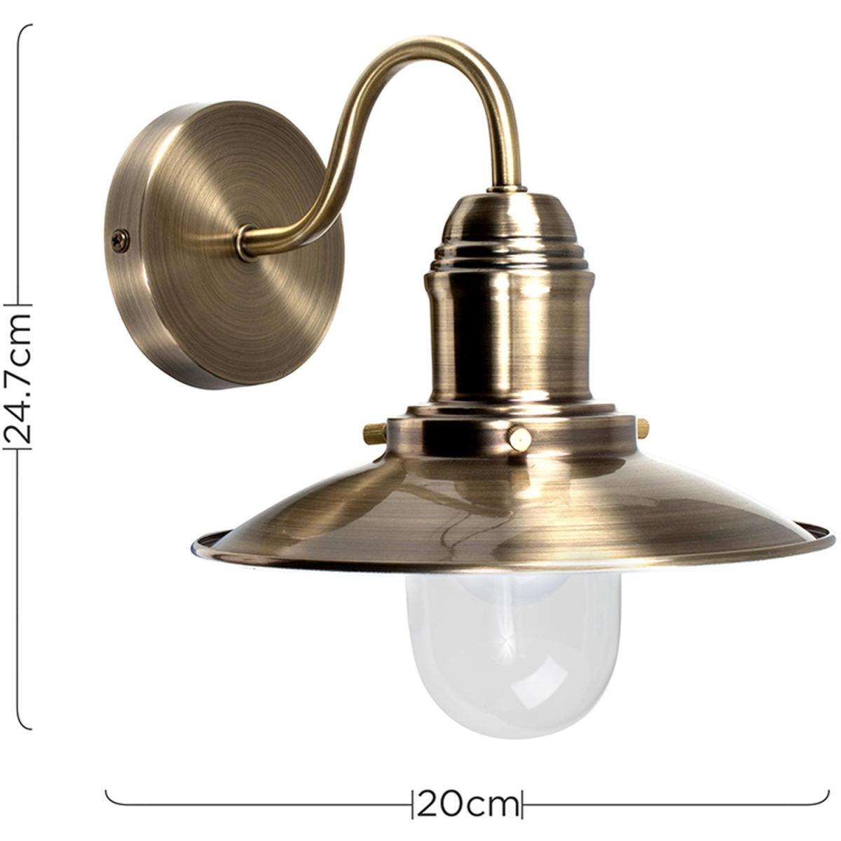 Ukai Antique Fisherman's Brass Effect Lantern Wall Light - Gold – image 2