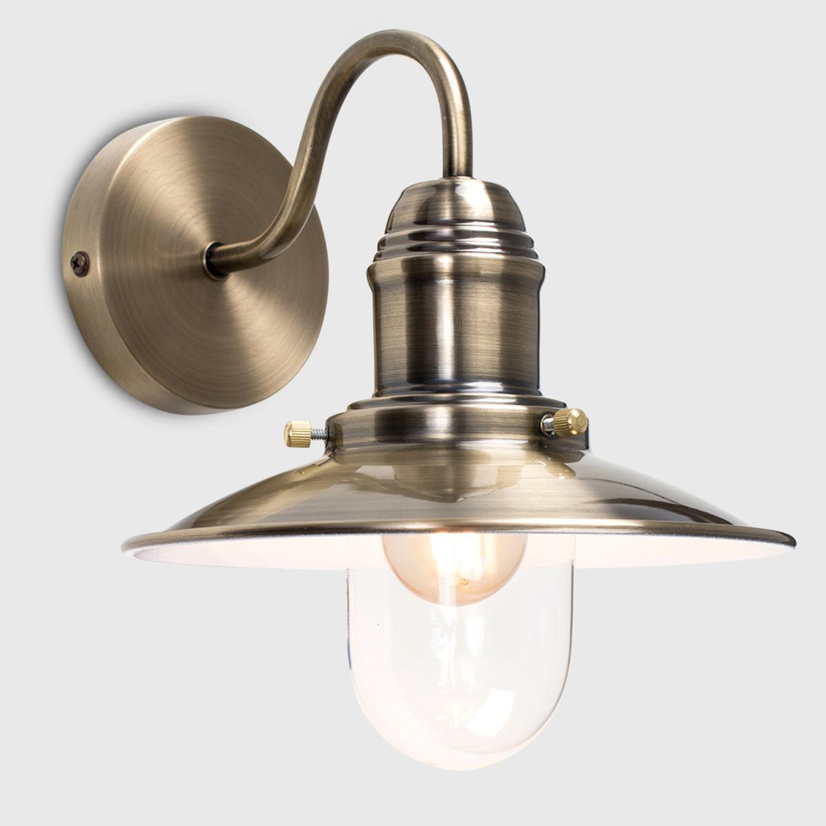 Ukai Antique Fisherman's Brass Effect Lantern Wall Light - Gold – image 4