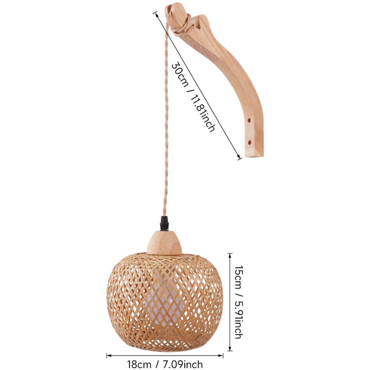 Bamboo Shade E27 Wall Light - Neutral – image 2