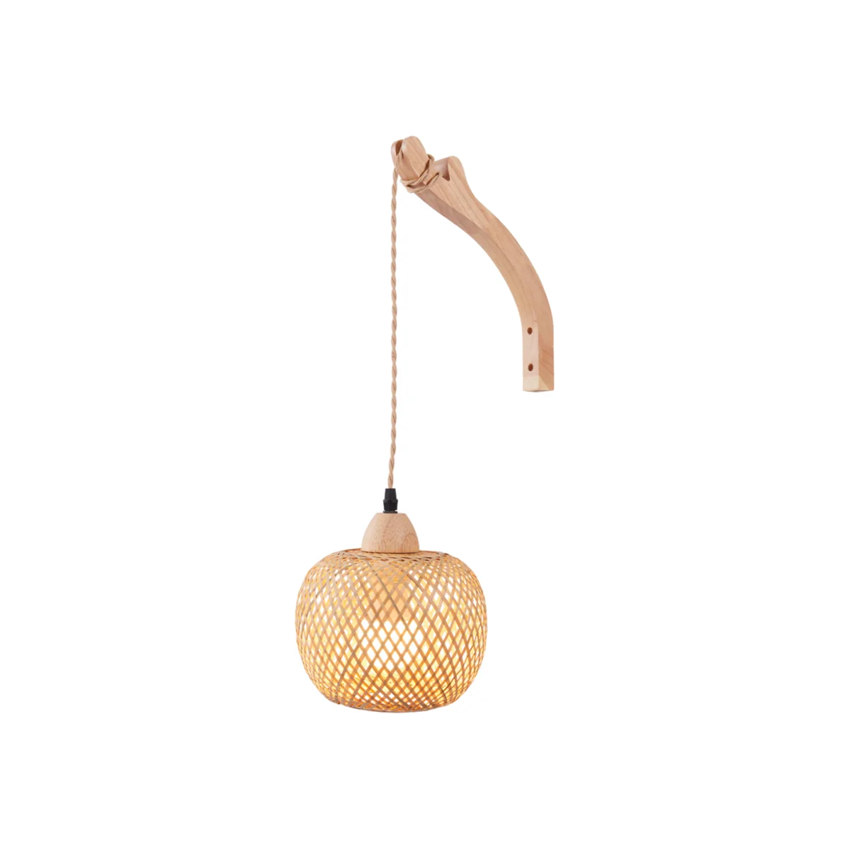 Bamboo Shade E27 Wall Light - Neutral – image 1