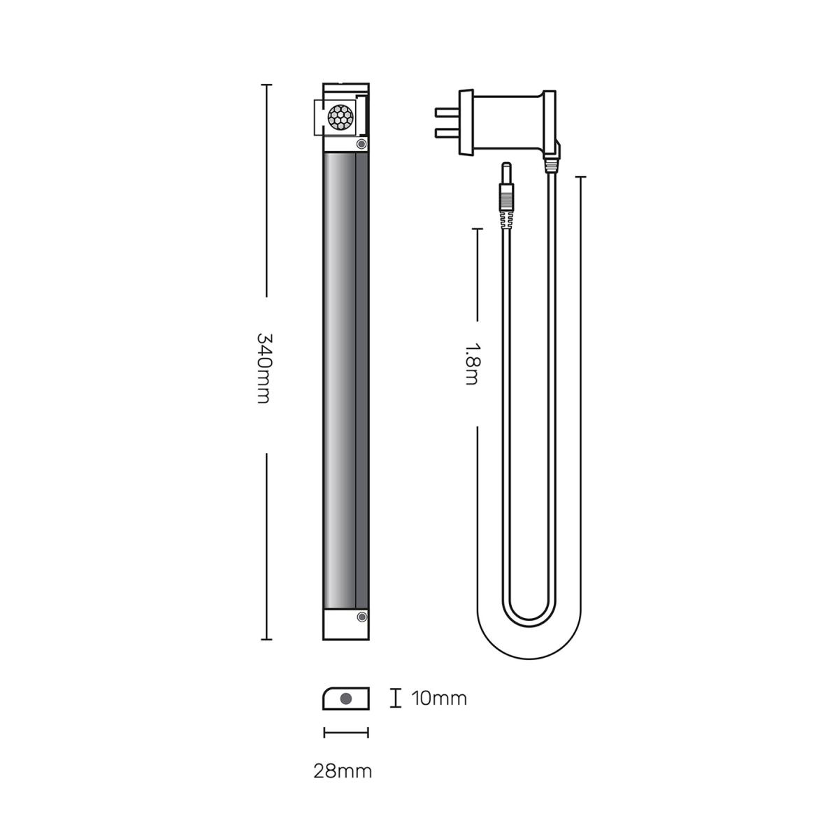 LED Cool White PIR Bar Light 34cm - White – image 7
