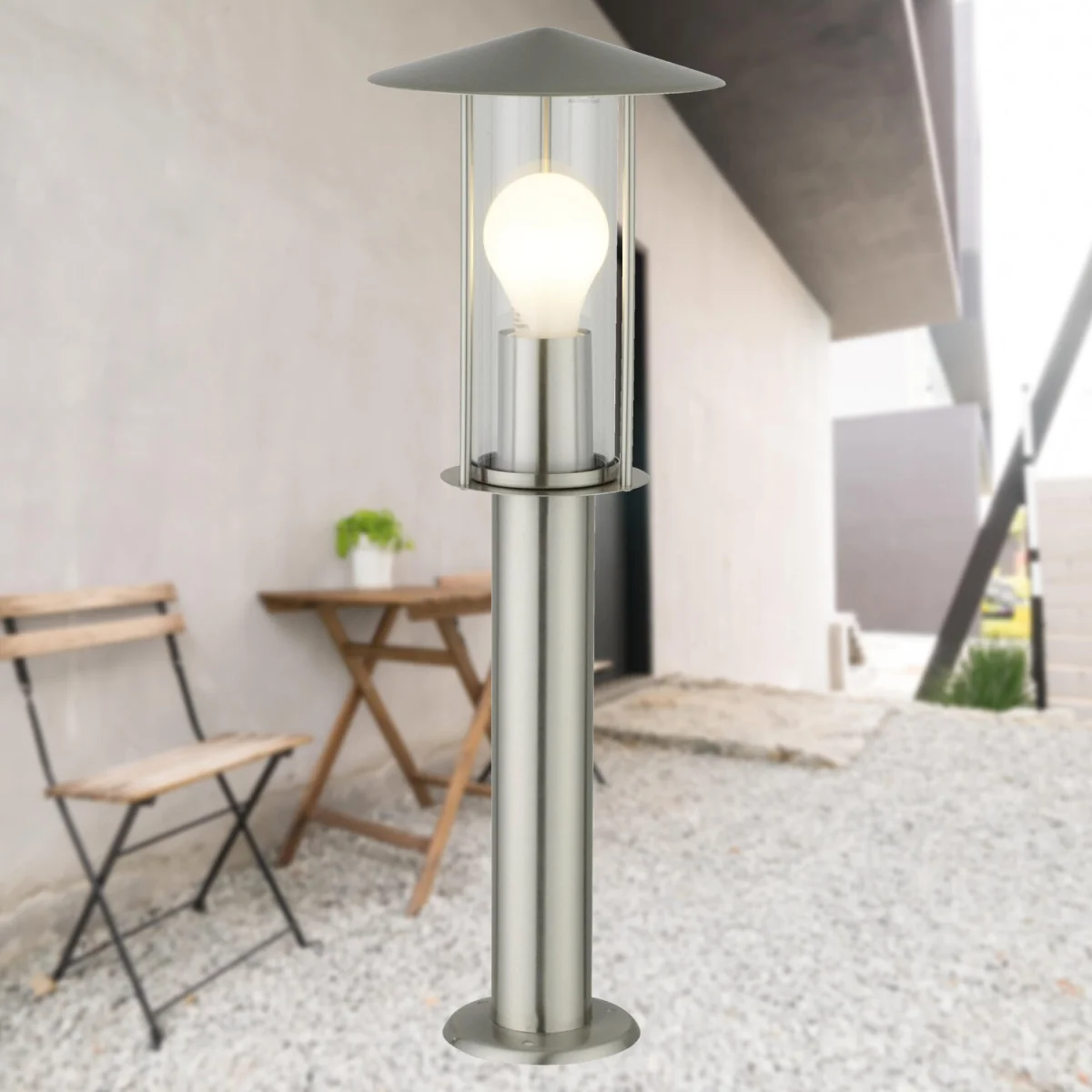 Treviso Brushed Stainless Steel Outdoor Post Light - Stainless Steel & Clear – image 4