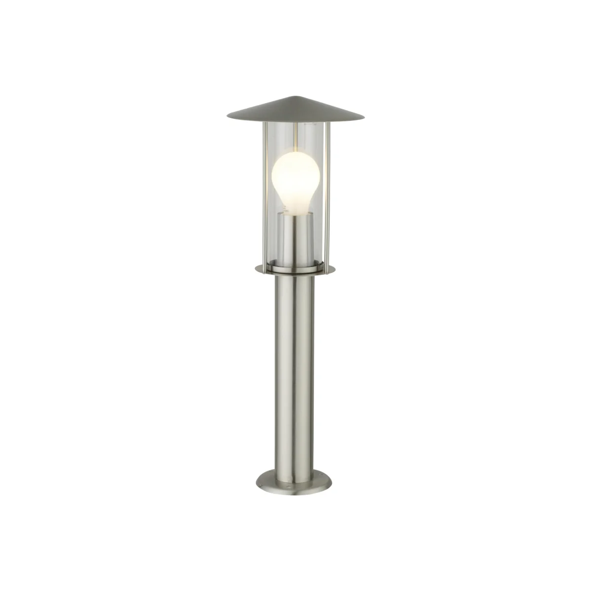 Treviso Brushed Stainless Steel Outdoor Post Light - Stainless Steel & Clear – image 1