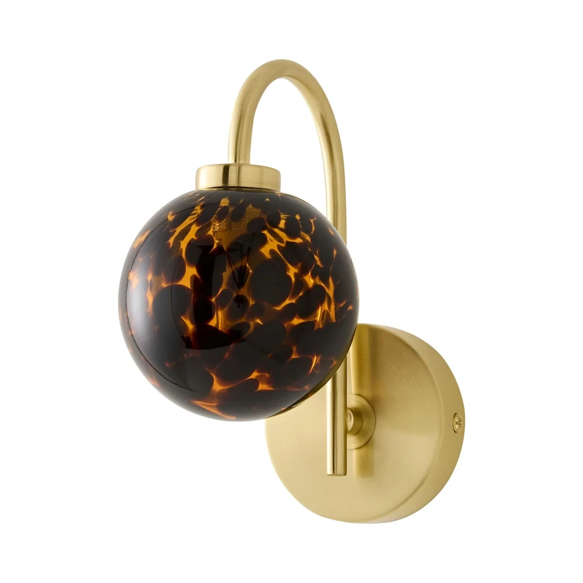 Chiara Brushed Gold Leopard Glass Globe Wall Light - Brushed Gold – image 2