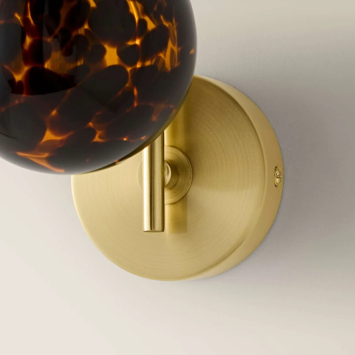 Chiara Brushed Gold Leopard Glass Globe Wall Light - Brushed Gold – image 1