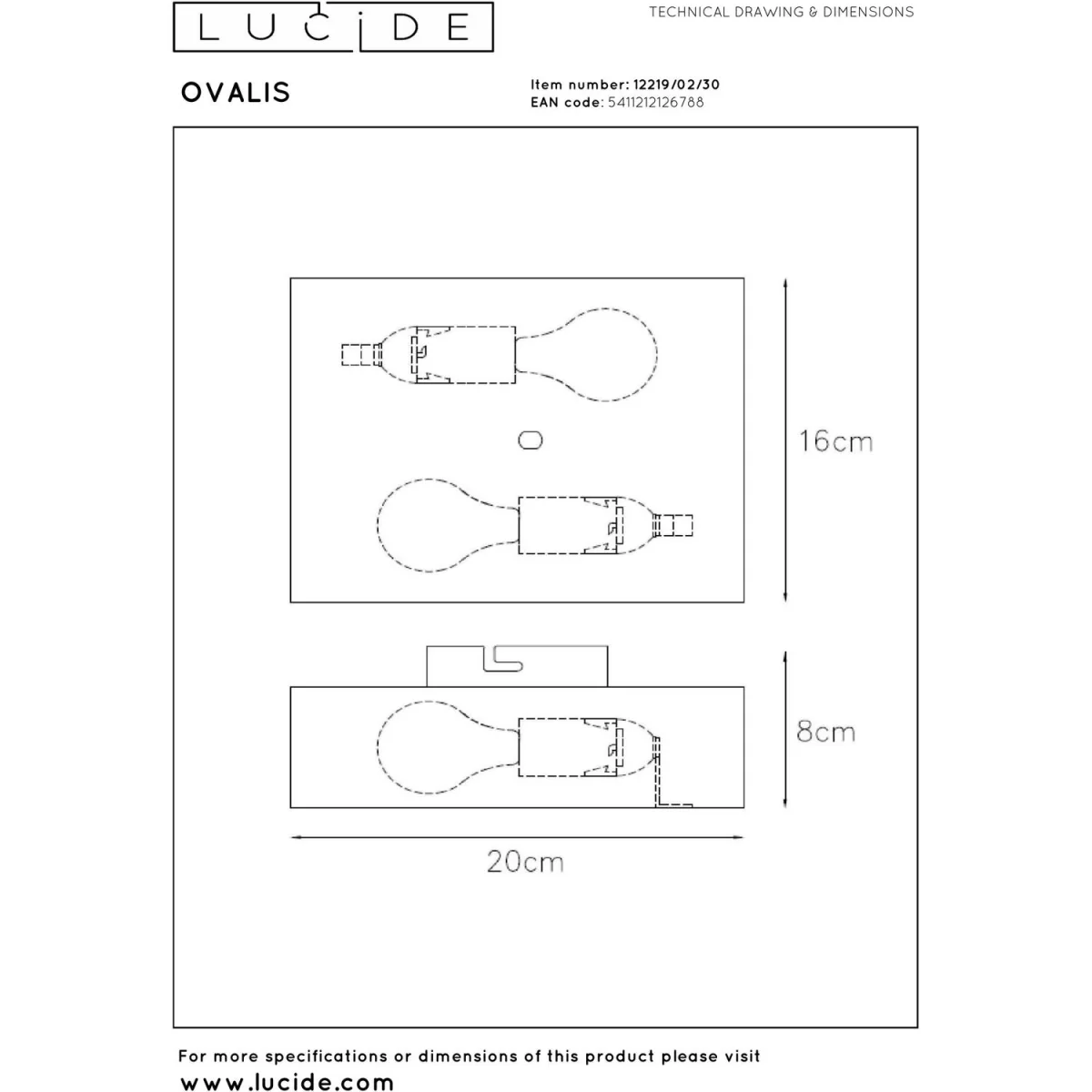 Lucide Lighting Ovalis Wall Light Black - Black – image 5