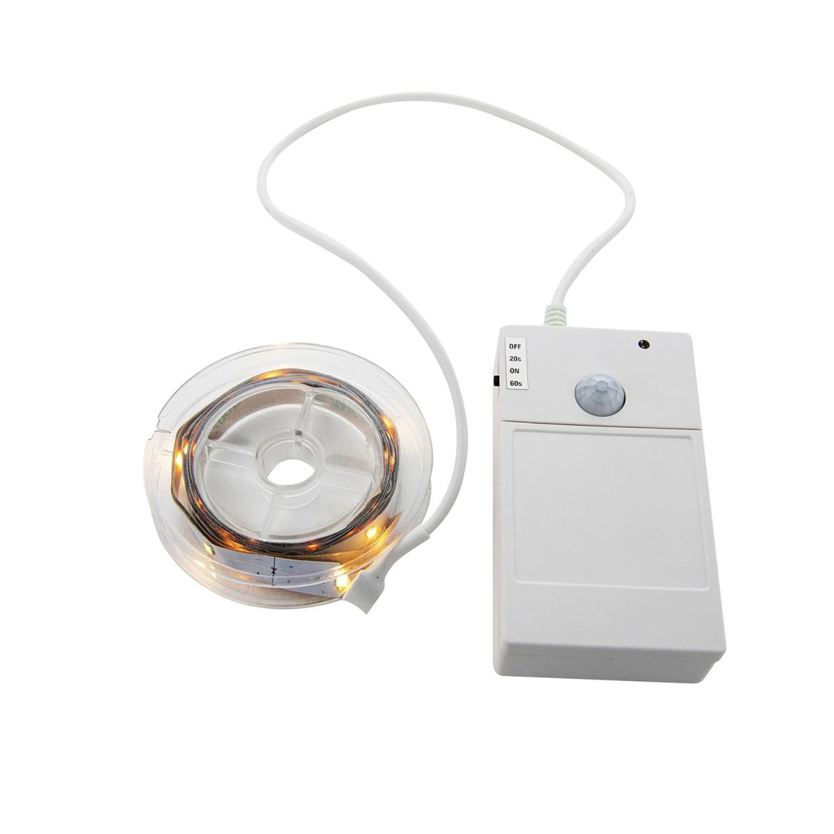 LED Warm White 1M Battery Operated PIR Strip Light - White – image 2