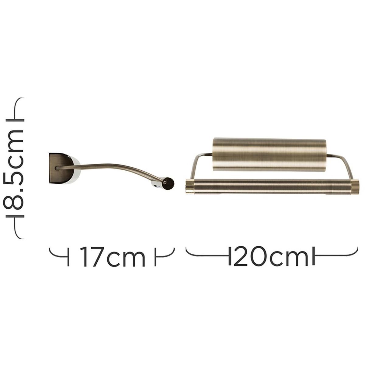 Modern Battery Operated Adjustable Antique Brass Picture LED Wall Light - Gold – image 6